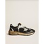 Golden Goose Running Dad in black mesh and nappa with ice-colored star