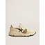 Golden Goose Golden Goose Running Sole LTD in cream nylon and suede with a glitter star