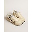 Golden Goose Running Sole LTD in cream nylon and suede with a glitter star