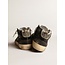 Golden Goose Mid Star in black glitter with dove-gray suede star and heel tab