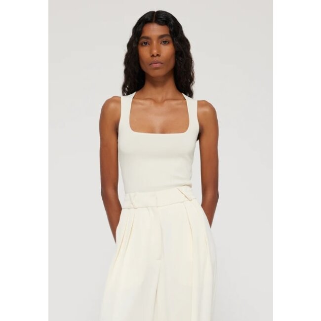 Róhe Bustier-shaped knitted tanktop in off-white