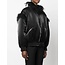 Forte_Forte Forte_Forte Shiny bomber jacket with mongolian–fur details