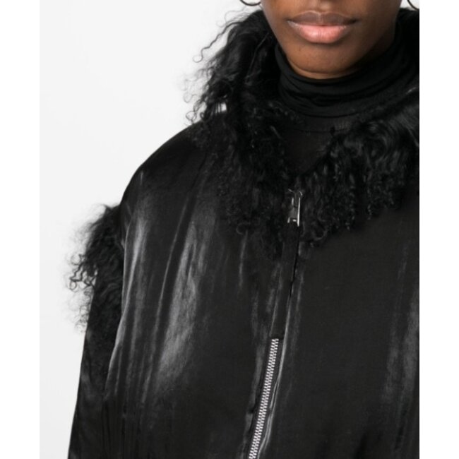 Bomber fur details in black