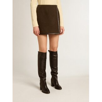 Golden Goose Wrapped mini skirt in wood green