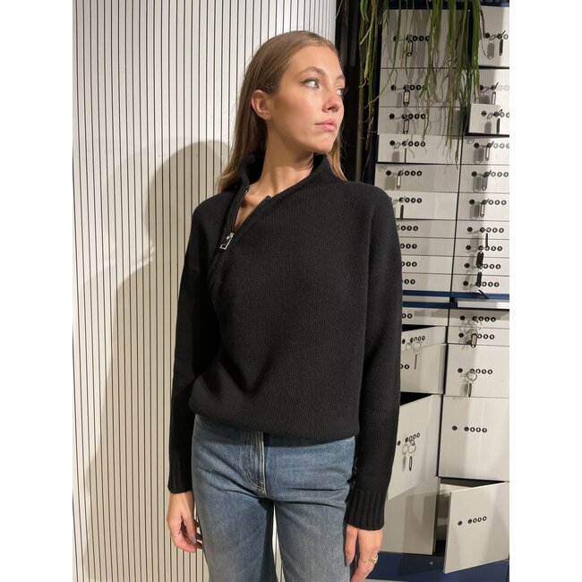 Liviana Conti Pull Met Rits Zwart