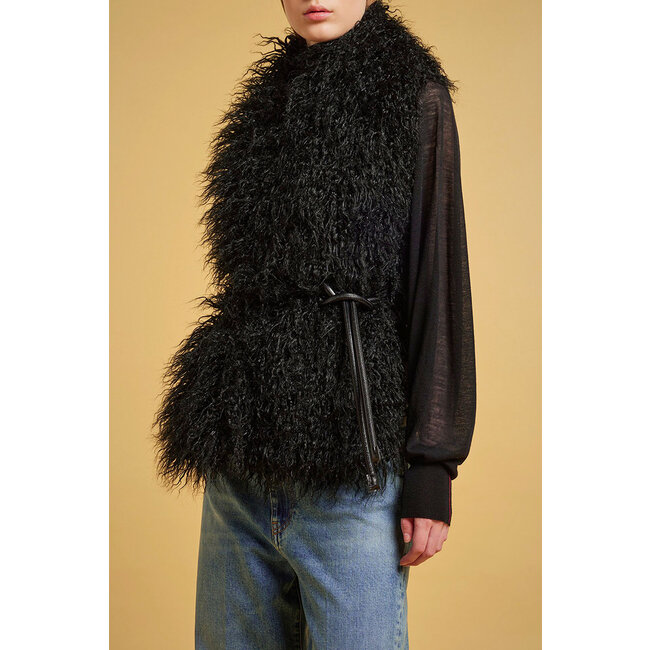 Liviana Conti Zwarte stola met ceintuur