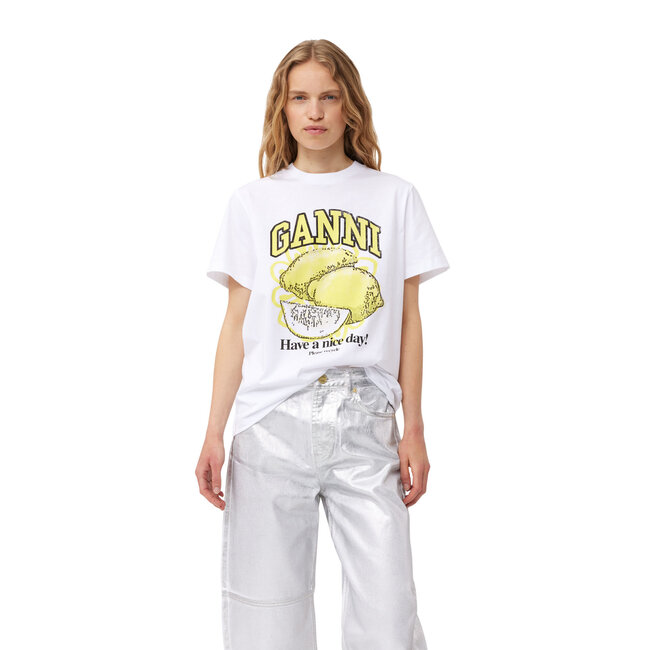 GANNI Basic Jersey Lemon Relaxed T-shirt