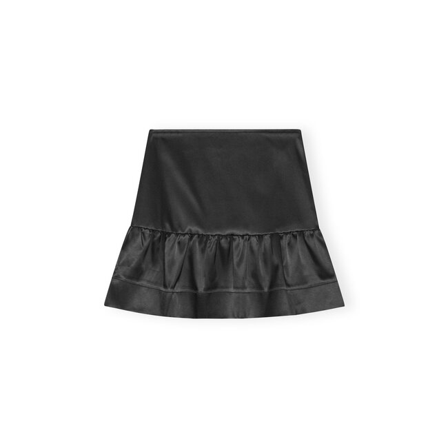 GANNI Double Satin Flounce Mini Skirt
