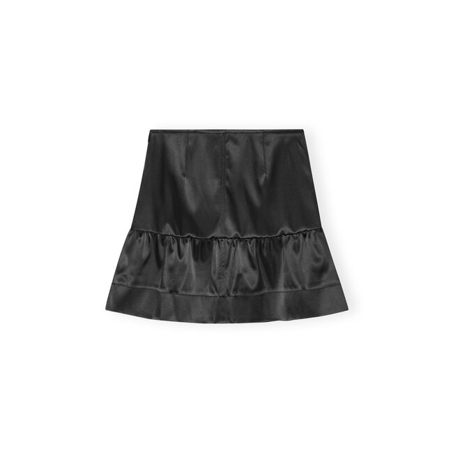 GANNI Double Satin Flounce Mini Skirt
