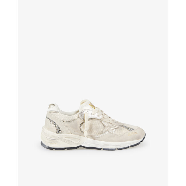 Golden Goose Running Dad Suede And Glitter Star