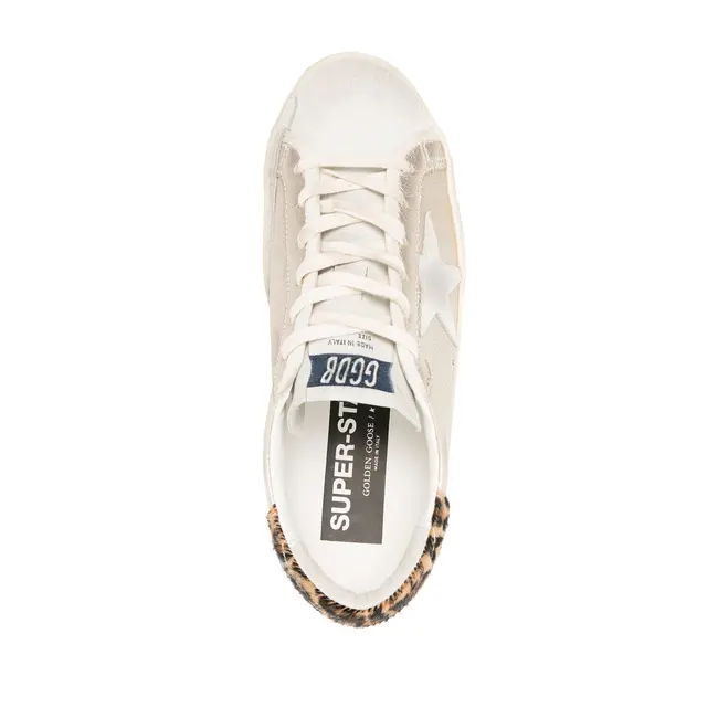 Golden Goose Super-Star Leopard Printed Heel Platinum