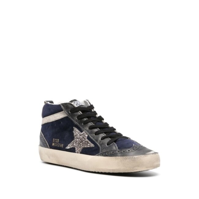 Golden Goose Mid Star Suede Glitter Star Wave