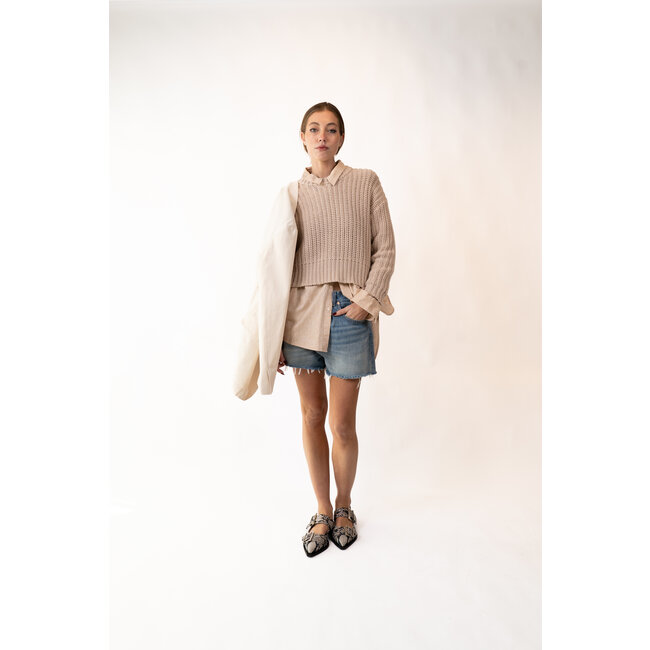 DENIMIST Chunky boxy sweater in beige