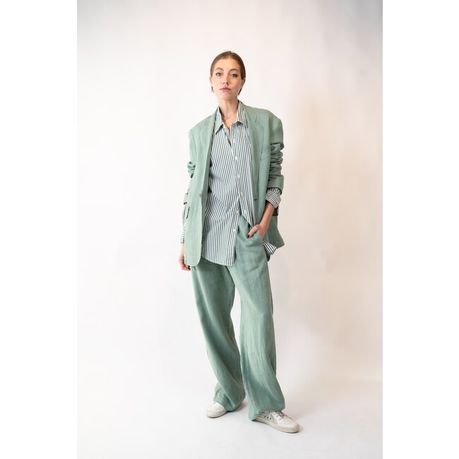 DENIMIST Deconstructed blazer in sage