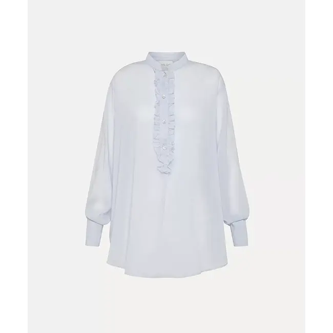 forte_forte Cotton silk voile grandfather ruffle shirt