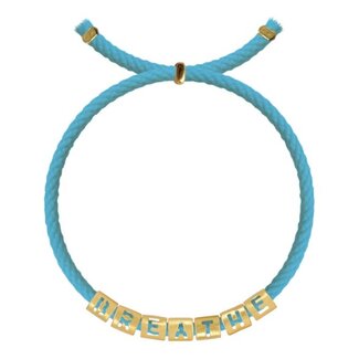 Sorbet Island Gold pleated letter bracelet Breathe