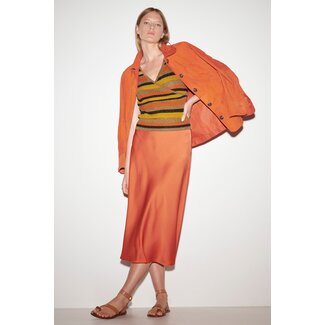 Luisa Cerano Luisa Cerano Orange Satin Skirt