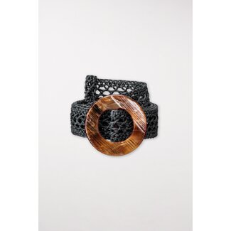 Luisa Cerano Luisa Cerano belt with hole structure black