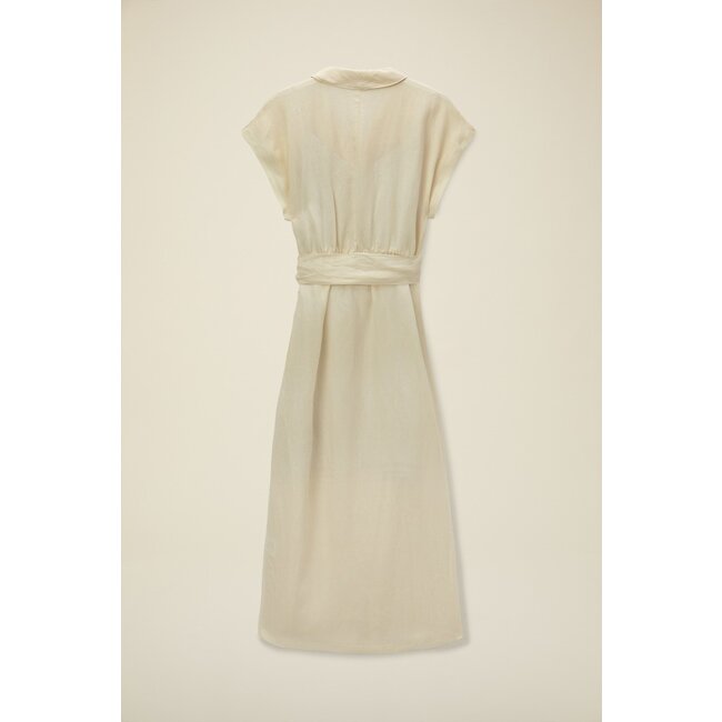 POMANDÈRE Lange jurk met ceintuur in butter