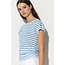 Luisa Cerano Shirt linnen met blauwe streep korte mouw