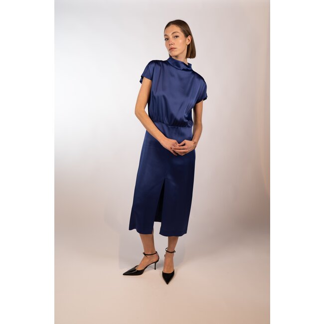 Liviana Conti Short Sleeve Dress in Cobalt Blue