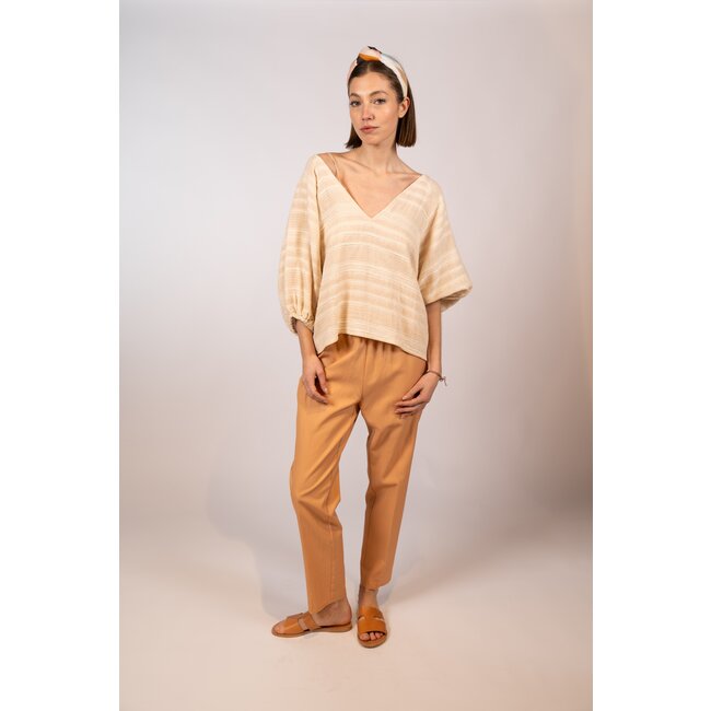 forte_forte Viscose cotton chic twill elasticated pants
