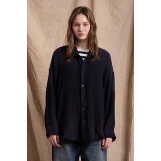 DENIMIST DENIMIST Button front blouse navy crinkle