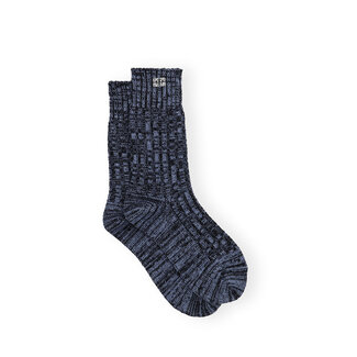 GANNI Winter Melange Ribbed Socks Dusty Blue