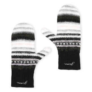 GANNI Striped Soft Wool Mittens