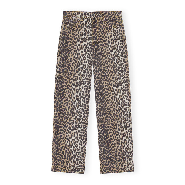GANNI Print Denim Izey Leopard