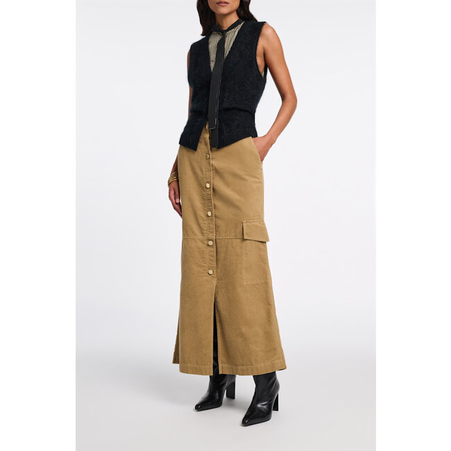 Twisted Structure Skirt in dusty camel