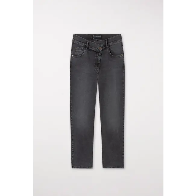 Luisa Cerano Jeans grijs schuine rits
