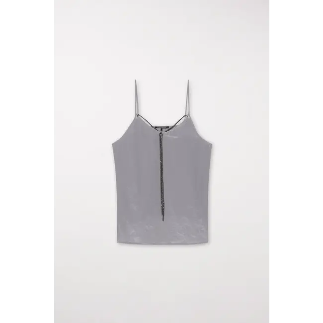 Luisa Cerano Top spaghetti met strass koord