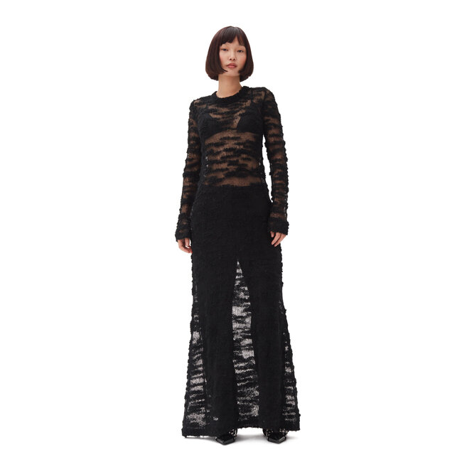 GANNI Alpaca Mohair Boucle Maxi Dress