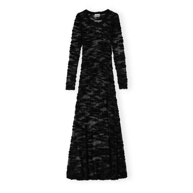 GANNI Alpaca Mohair Boucle Maxi Dress