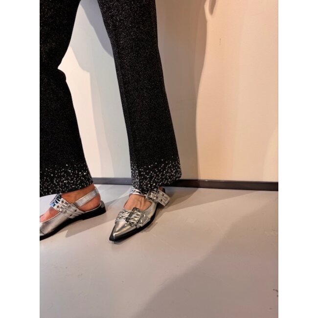 Cambio Francoise cropped mit strassdetail black silver