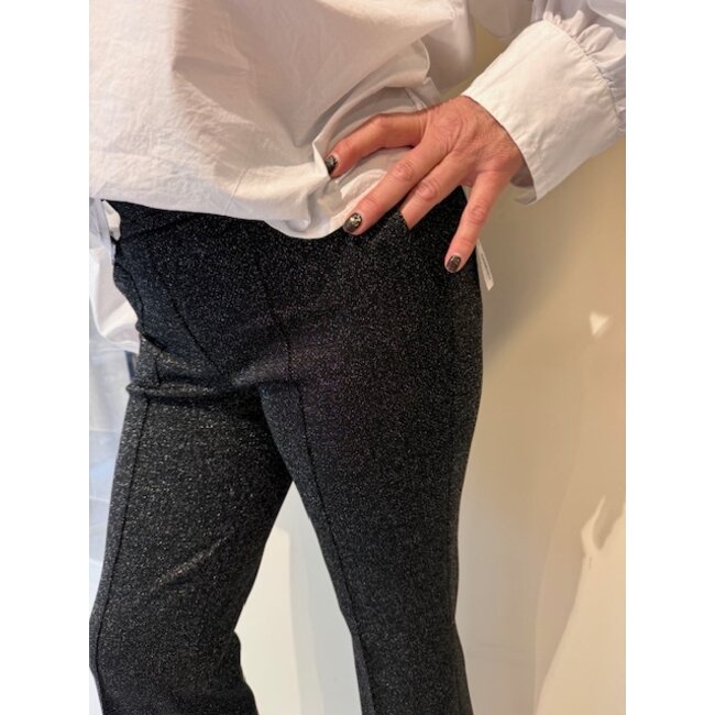 Cambio Francoise cropped mit strassdetail black silver