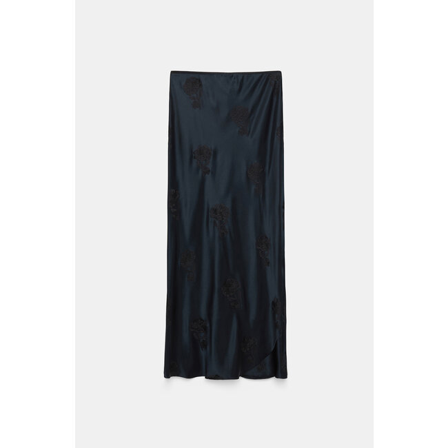 Skirt in emroidery navy/black