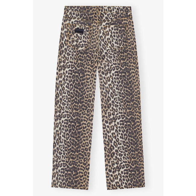 GANNI Print Denim Izey Leopard