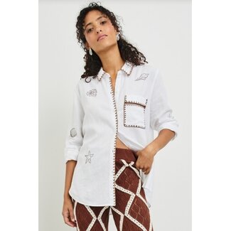 Rails Rails Saya Blouse in wit maritiem