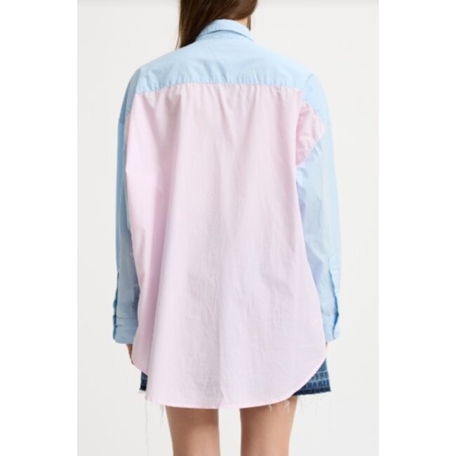 DENIMIST Button Front Shirt blue-pink