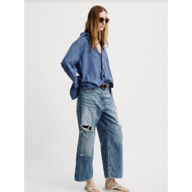 DENIMIST Boyfriend Shirt Bright Blue