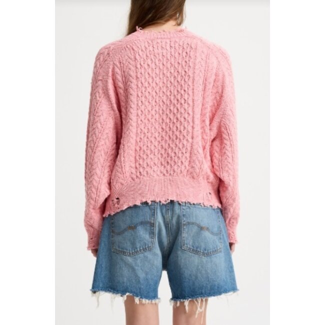 DENIMIST Oversized Aran Sweater pink