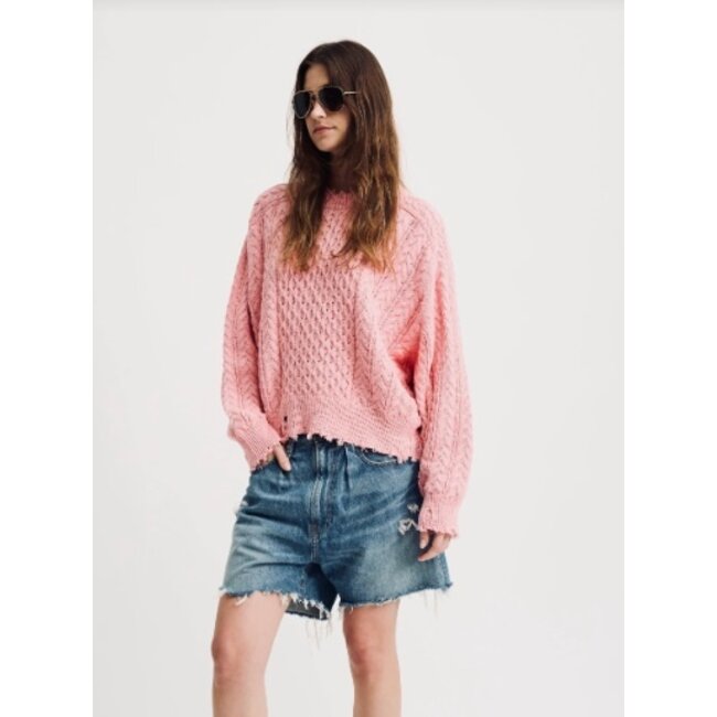 DENIMIST Oversized Aran Sweater pink