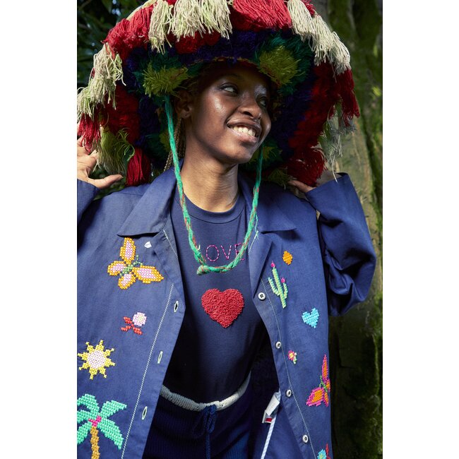 Susanna Blu Drark Blue Gardenia Blouse