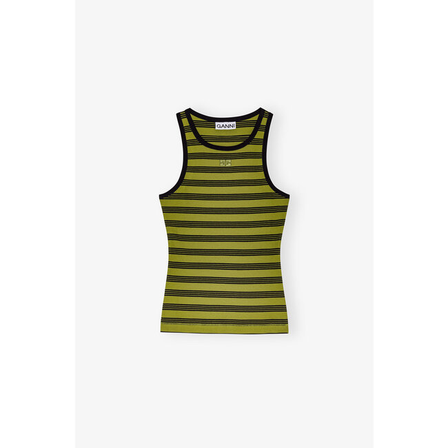 GANNI Tank Top golden cypress