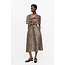 GANNI GANNI Printed Cotton Tie Strap Midi Dress leopard