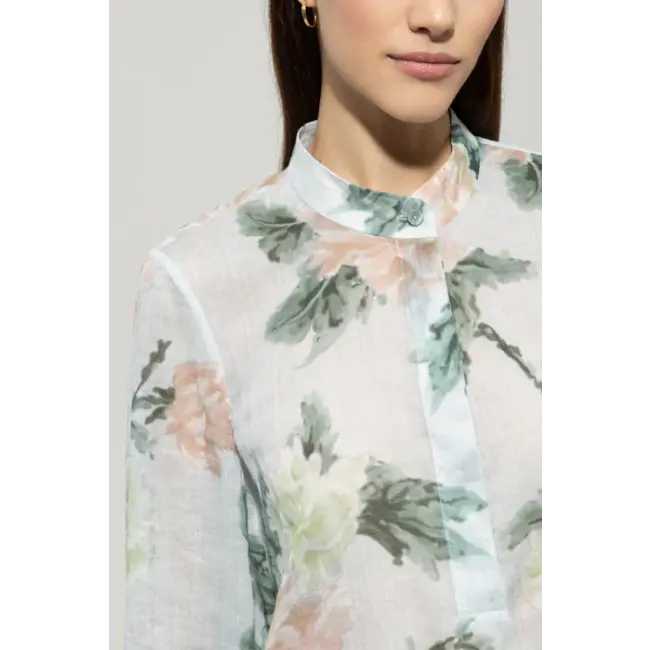 Luisa Cerano Ramie blouse with flower print