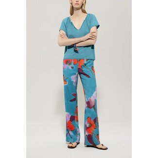 Luisa Cerano Luisa Cerano Wideleg with hibiscus print