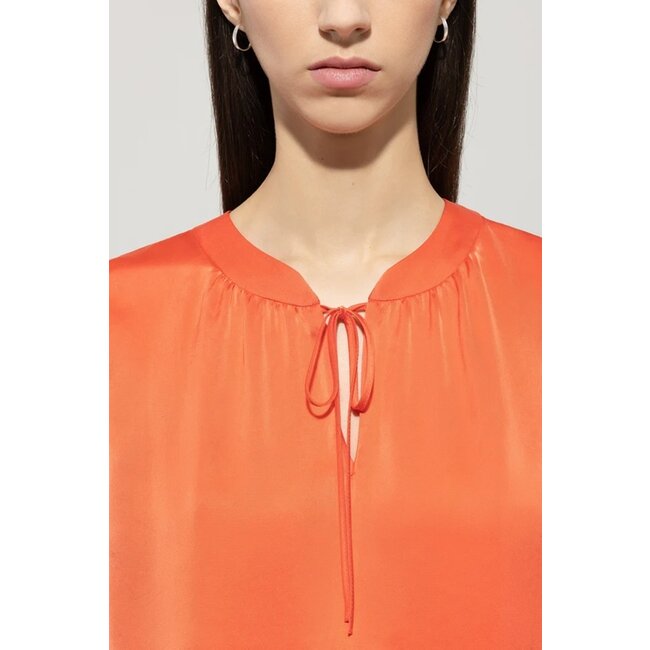 Luisa Cerano Top with tie ribbon hibiscus